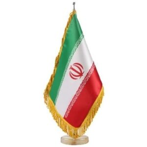 پرچم رومیزی ساتن دورو با ریشه و پایه سنگی