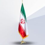 پرچم تشریفاتی ساتن دورو پایه پنجه شیری