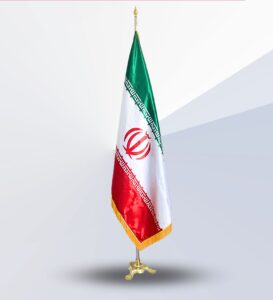 پرچم تشریفاتی ساتن دورو پایه پنجه شیری