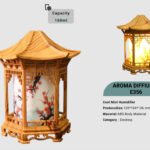 رطوبت‌ساز رومیزی E356 با بخور سرد و طراحی آروماتراپی با طرح کلبه چینی