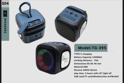 اسپیکر بلوتوثی TG-395 با باتری ۱۲۰۰ میلی‌آمپر، USB، TF، AUX و رادیو FM
