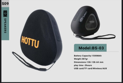 اسپیکر بلوتوثی BS-03 با باتری ۱۵۰۰ میلی‌آمپر، USB، TF و AUX