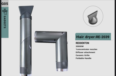 سشوار REDDENTON مدل RE-2039 با سری دیفیوزر، توری سرامیکی و دسته تاشو