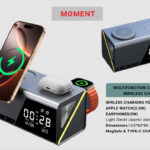 ساعت دیجیتال چندمنظوره ۳ در ۱ با شارژر بی‌سیم MagSafe، شارژ موبایل، Apple Watch و هدفون