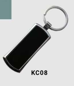 جاکلیدی تبلیغاتی فلزی KC08 مستطیلی با سطح مشکی